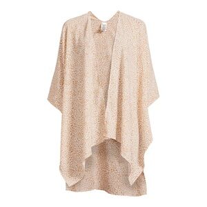 Time And Tru Leopard Kimono Women’s OS Lightweight Swim Cover-Up Summer Beach